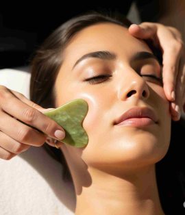 ماساژ صورت با Gua Sha