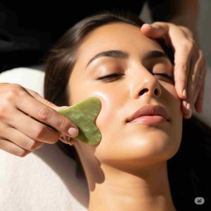 ماساژ صورت با Gua Sha
