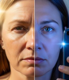 بررسی نقش آفتاب، اشعه UV و نور موبایل در پیری پوست